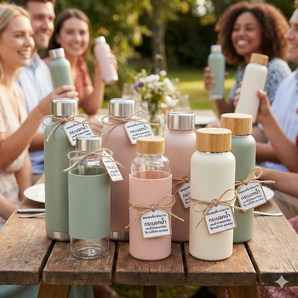 กระบอกน้ำ ของชำร่วยยอดนิยม ใช้งานได้จริง แขกชอบ